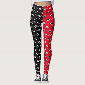 Crânes 'n os (Noir/Rouge) Leggings