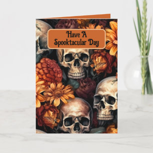 Crânes Spooktacular, carte de vœux pliée 13 x 18 c