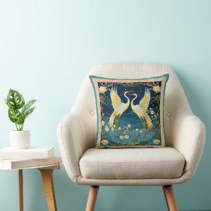 Cranes Throw Pillow