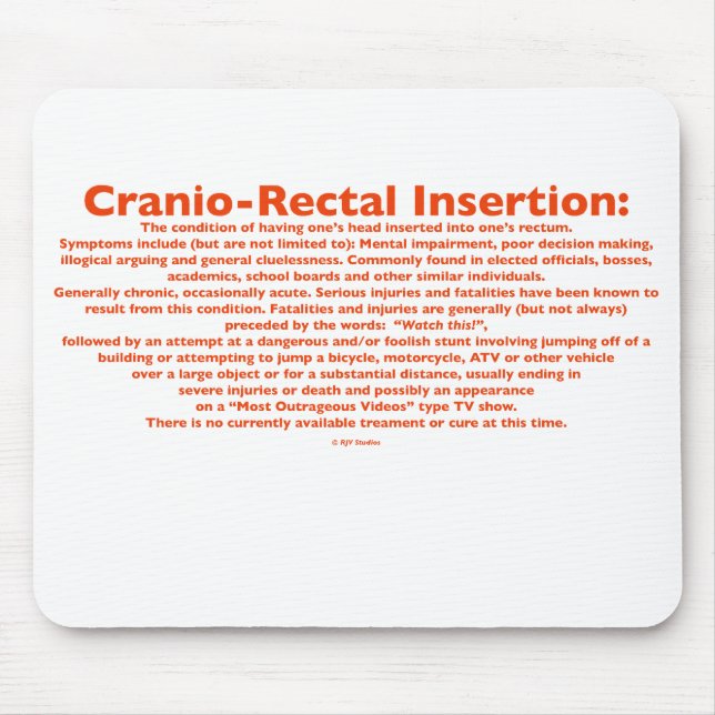 Cranio-Rectal Insertion Mousepad (Front)