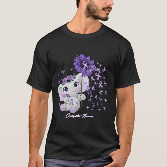 Craniosynostosis Awareness - elephant sunflower ri T-Shirt (Front)