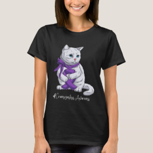 Craniosynostosis Awareness Month Purple Ribbon Cat T-Shirt