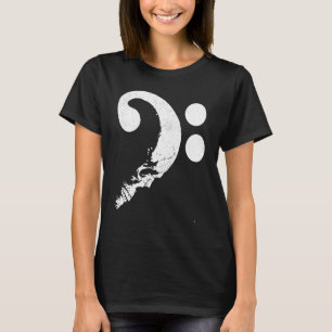 Cranium in Shape of Bass Clef Bassist Guitarist Mu T-Shirt