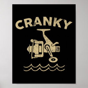 Crankbait Fishing Lure - Cranky Funny Fishing Poster