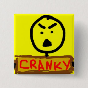 Cranky 2 Inch Square Button