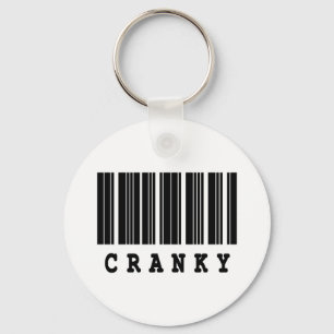 cranky barcode design keychain