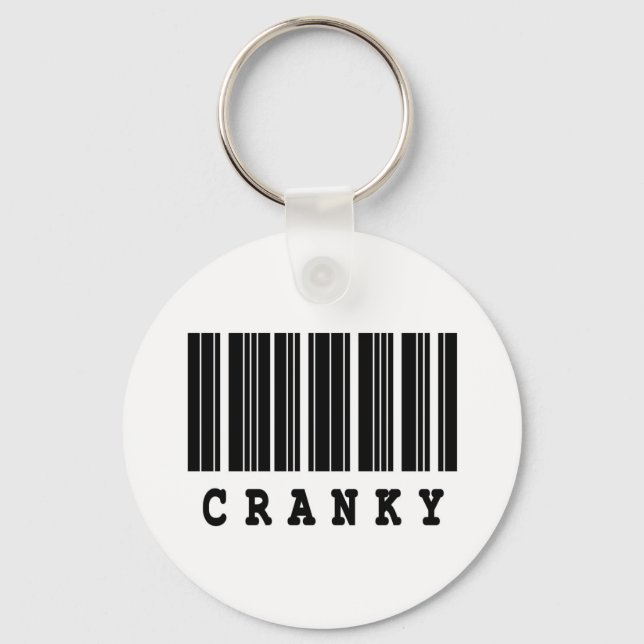 cranky barcode design keychain (Front)