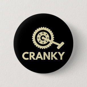 Cranky / Bicycle/ Cyclist 2 Inch Round Button