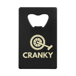 Cranky / Bicycle/ Cyclist Credit Card Bottle Opener