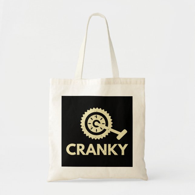 Cranky / Bicycle/ Cyclist Tote Bag (Front)