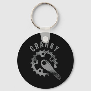 Cranky Bike Dad Cycling Spoke And Crank Mountain B Keychain