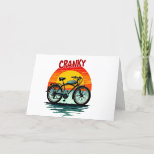 Cranky Biker Tee: Vintage Sunset and ageless Bike  Thank You Card