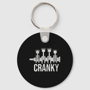 Cranky Car Engine Crankshaft Cars Lover Mechanics Keychain