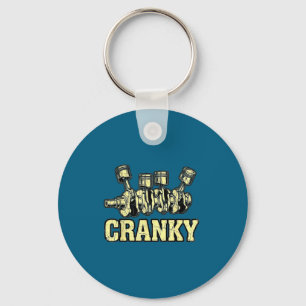 Cranky Car Engine Crankshaft Fathers Day Dad Men H Keychain