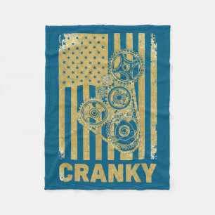 Cranky Car Engine Crankshaft Lover Mechanics Fathe Fleece Blanket