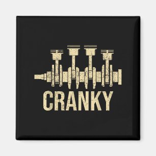 Cranky Car Engine Crankshaft Lover Mechanics Fathe Magnet