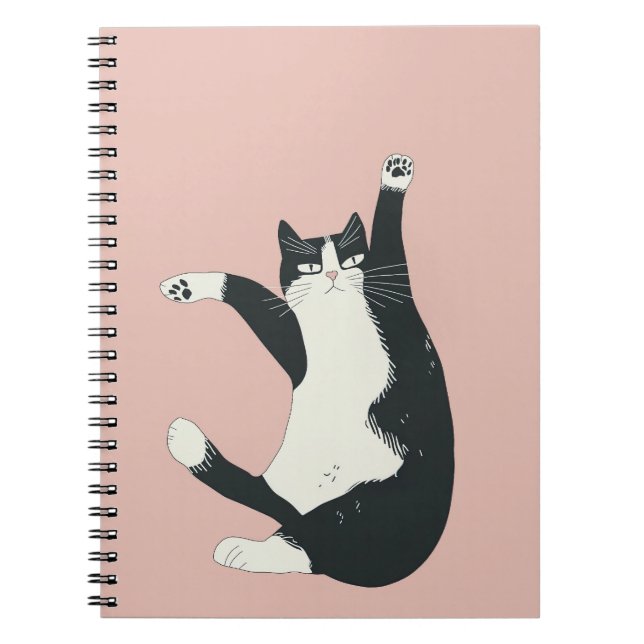 Cranky Cat Dance Print | Funny and Quirky Cat Art Notebook (Front)