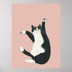 Cranky Cat Print   Funny and Quirky Cat Art