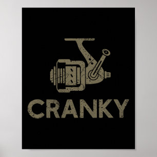 Cranky Crankbait Fishing Lure Funny Fishing Reel F Poster