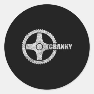 Cranky Cycling Biking Bicycle Crank Cyclists Bike  Classic Round Sticker