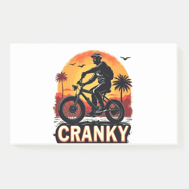 Cranky: Energise Your Ride – Fun Biker Tee  Post-it Notes (Front)