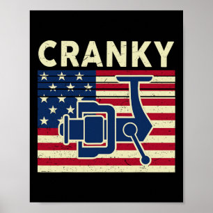 Cranky Fishing-shirt 4th Of July Usa Flag Funny B Poster