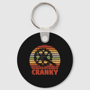 Cranky Funny Bicycle Lover Crank Cycling Biker Mou Keychain