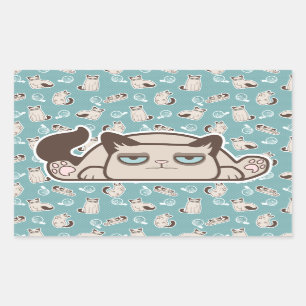 Cranky Kitty Cat Lying Flat Sticker
