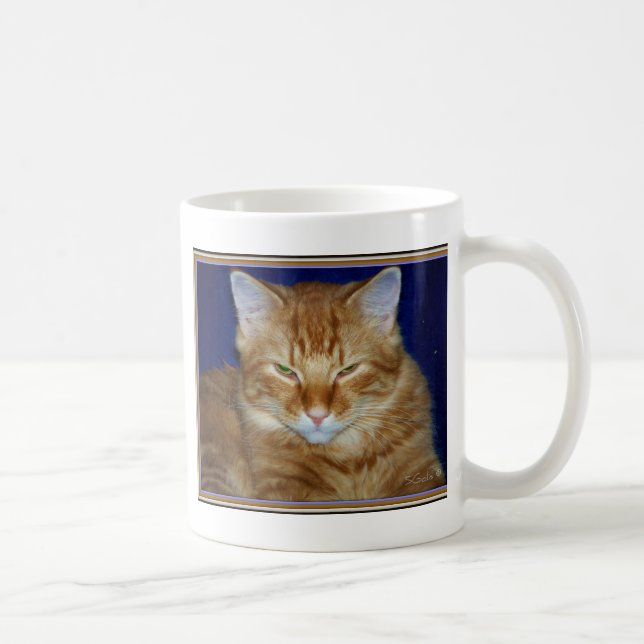 Cranky Orange Maine Coon  Coffee Mug (Right)