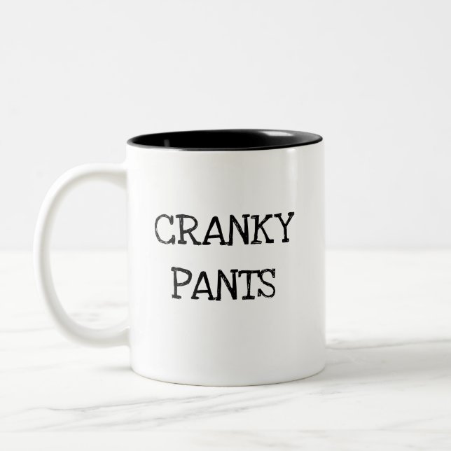 Cranky Pants - I hate mornings Two-Tone Coffee Mug (Left)