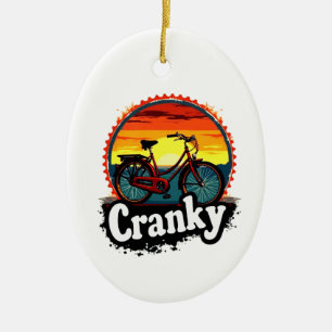 Cranky Sunset Bicycle Tee – Energise Your Ride Ceramic Ornament