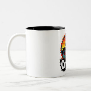 Cranky Sunset Bicycle Tee – Energise Your Ride Two-Tone Coffee Mug