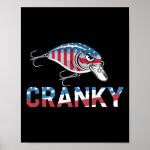 Cranky Usa Crankit Fishing Fathers Day Poster
