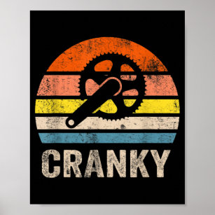 Cranky Vintage Sun Funny Bicycle Lovers Cycling Poster