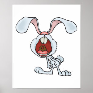 cranky yelling rabbit poster