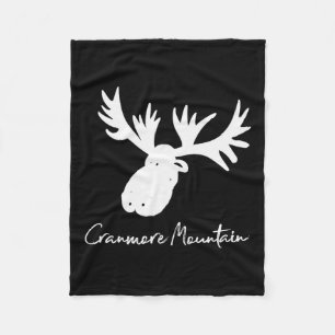 Cranmore Mountain New Hampshire Moose Antlers Ski  Fleece Blanket