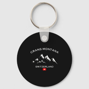 Crans-montana Swiss Alps Alpine Ski Switzerland Sk Keychain