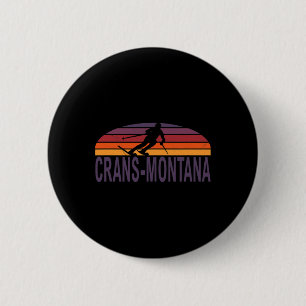 Crans-montana Swiss Alps Switzerland Ski Snowboard 2 Inch Round Button