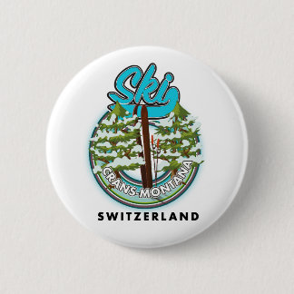 Crans-Montana Switzerland ski 2 Inch Round Button