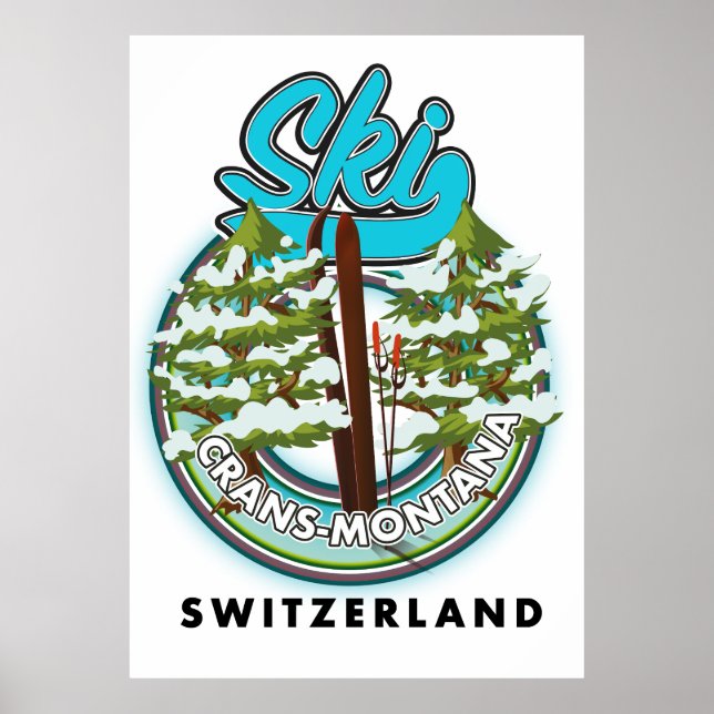 Crans-Montana Switzerland ski Poster (Front)