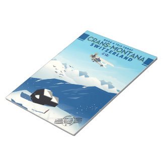 crans-montana Switzerland ski poster Notepad