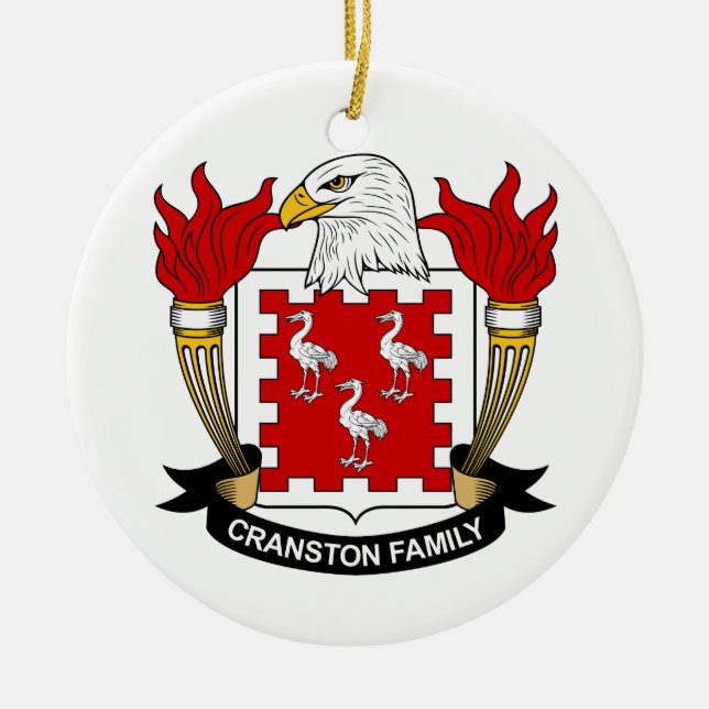 Cranston Family Crest Ceramic Ornament (Front)