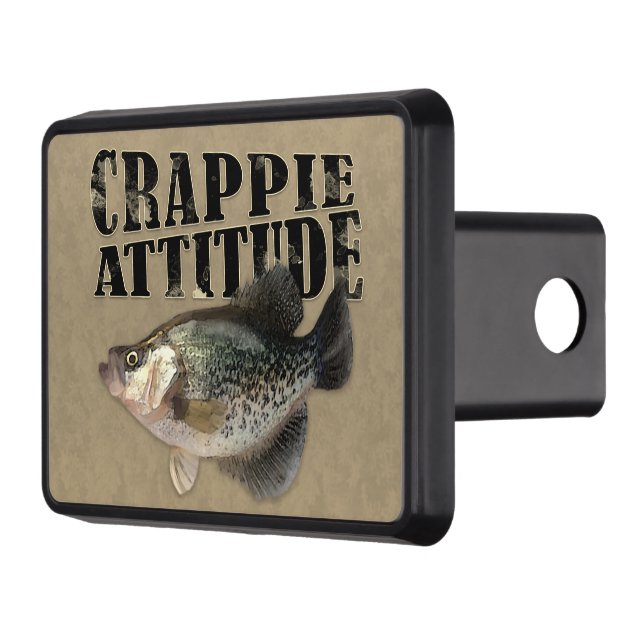 Crappie Attitude Funny Fishing Trailer Hitch Cover (Left)
