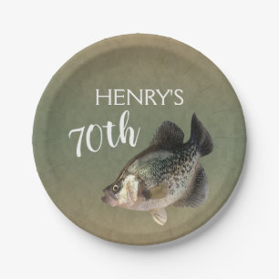 Crappie Fish 70th Birthday Paper Plate