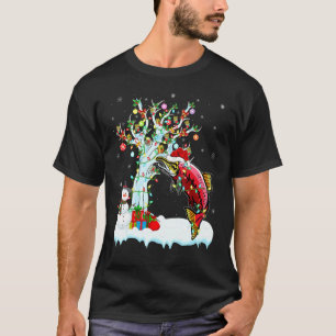 Crappie Fish Xmas Tree Lighting Santa Hat Crappie T-Shirt