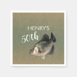 Crappie Fishing 50th Birthday Napkin