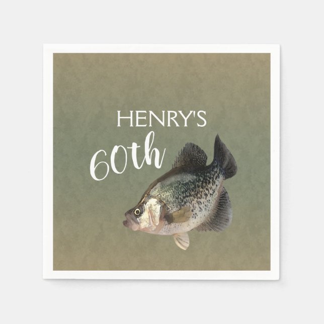 Crappie Fishing 60th Birthday Napkin (Front)