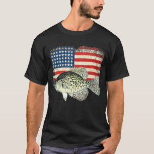 Crappie Fishing American Flag Usa Angler For Fishe T-Shirt