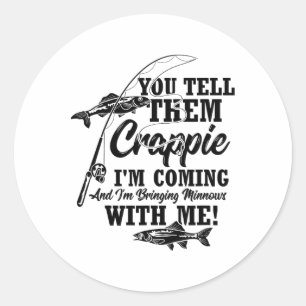 Crappie Fishing Angler Classic Round Sticker