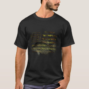 Crappie Fishing Camo Flag Camo American Flag Crapp T-Shirt